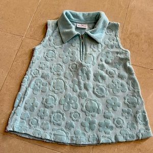 Hanna Andersson terry embossed tank with zip in baby blue